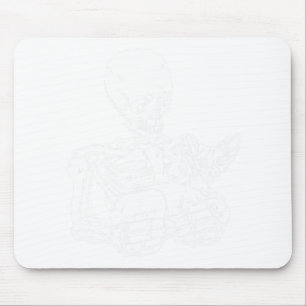 Holding Cat Funny Halloween Skull Sphynx Cat Mousepad