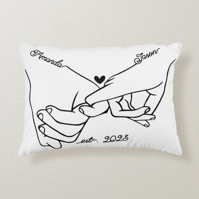 Holding Hands Paar versprechen Kissen, anpassen Dekokissen (Vorderseite)