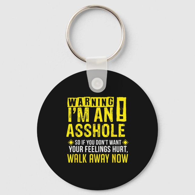 Hole Holes Warning Profanity Fun Gag Gift  Schlüsselanhänger (Vorderseite)