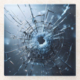 hole in glass, cracks glasuntersetzer