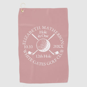 Hole in One Ball Clubs Dusty Rose Rosa Golfhandtuch