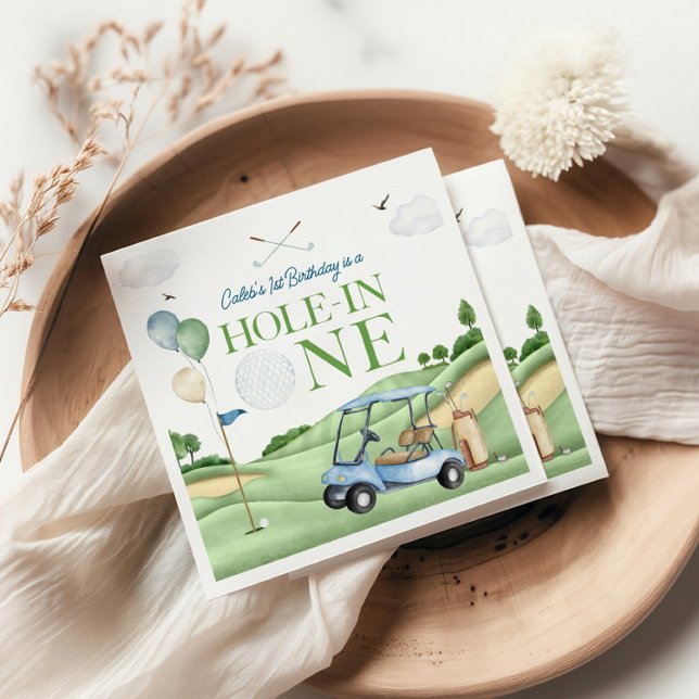 Hole In One Boy Golf First Birthday Par-Tee Serviette (Von Creator hochgeladen)