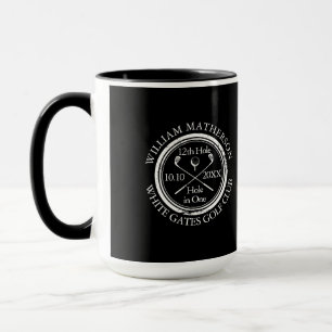 Hole in One Classic Schwarzweiß-Golf Tasse