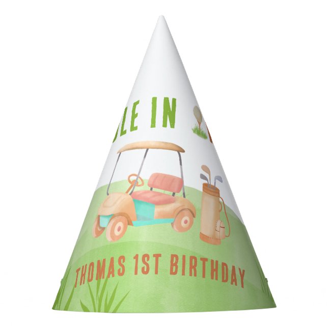 Hole In One First Birthday Party Partyhütchen (Vorderseite)