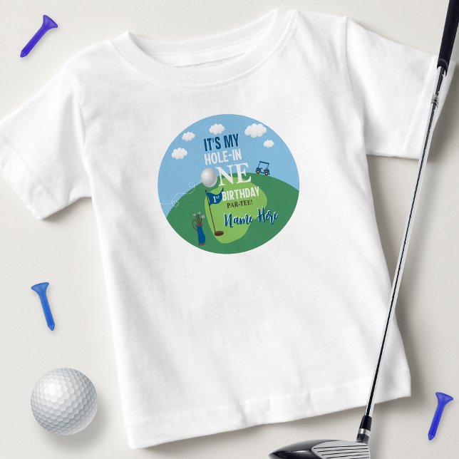 Hole In One Golf 1st Birthday Baby T-shirt (Von Creator hochgeladen)