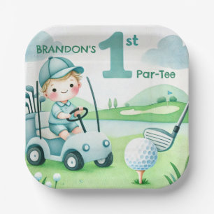 Hole in One Golf Boy 1. Par-tee Geburtstag Pappteller