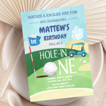 Hole In One Golf Lasst uns Par-tee Geburtstagseinl