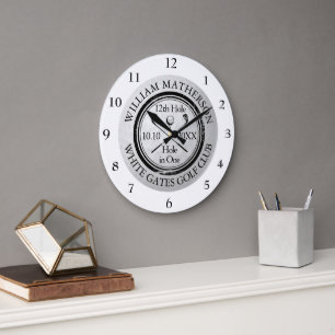 Hole in One Golf Personalized Große Wanduhr