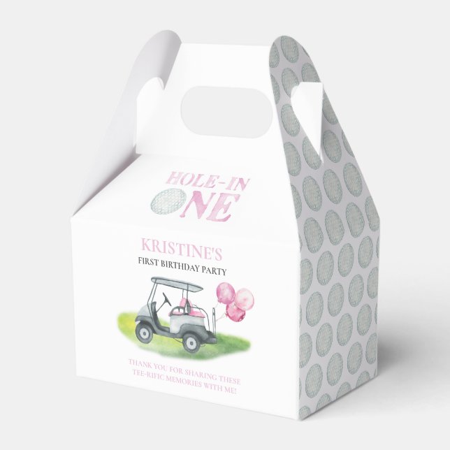 Hole-in-One Golf Thema Birthday Gefallen Box Geschenkschachtel (Rückseite)