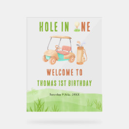 Hole In One Golf Welcome Birthday Party Acrylschild