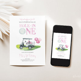 Hole-in-One Mini Golf Girl Einladung zum Geburtsta