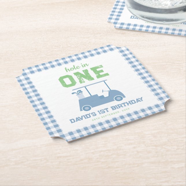 Hole in One Par Tee Boy 1st Birthday Untersetzer (angewinkelt)