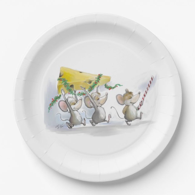 Holen in den Weihnachtskäse-Pappteller Pappteller (Vorderseite)
