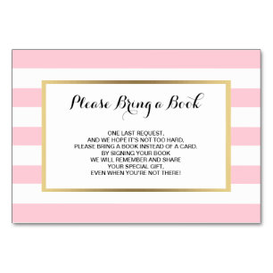 Holen Sie ein Buch - Streifen rosa MÄDCHEN Tischnummer