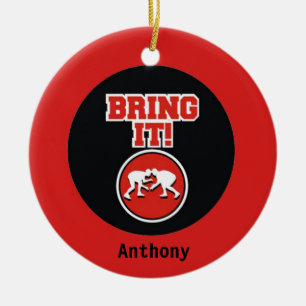 Holen Sie ES! Wrestling-Weihnachtsverzierung Keramik Ornament
