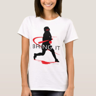 Holen Sie ihm roten Teigsoftball-T - Shirt
