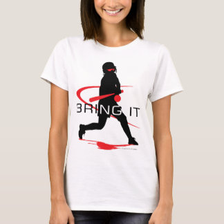 Holen Sie ihm roten Teigsoftball-T - Shirt
