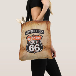 Holen Sie Ihre Kicks auf der Route 66 Tan Orange B Tasche