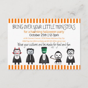 Holen Sie Ihre Monster-3x5 Halloween-Party-Einladu Einladung
