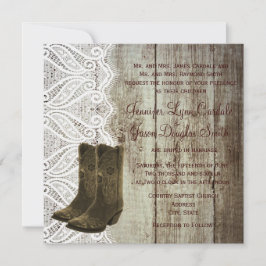 Holen Sie Ihre Stiefel Cowboy Hochzeit Einladungen