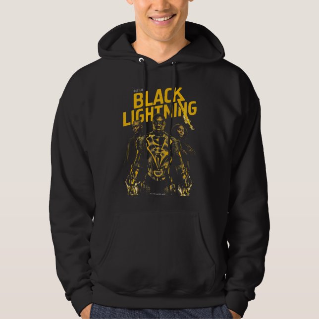 Holen Sie Lit - Schwarzes Blitz Hoodie (Vorderseite)