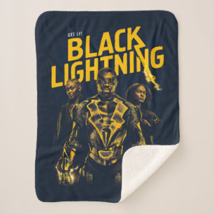 Holen Sie Lit - Schwarzes Blitz Sherpadecke