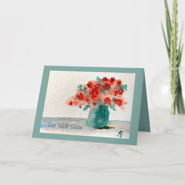 Holen Sie sich bald eine Grußkarte mit Aquarellblu Karte (Vorderseite)