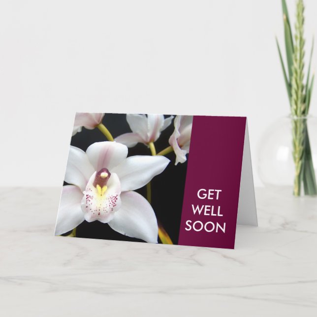 Holen Sie sich bald eine White Orchid Card Karte (Vorderseite)