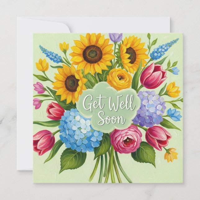 Holen Sie sich bald Floral Bouquet Karte (Vorderseite)