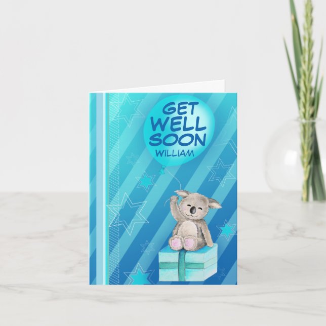 Holen Sie sich bald gut Junge namens Koala Card Bl Karte (Vorderseite)