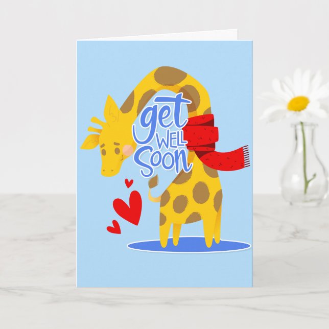 Holen Sie sich bald Niedliche Giraffe Gruß Karte (Kleine Pflanze)
