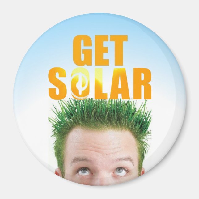 Holen Sie sich das Solarlogo Ecofriendly Energy Ma Magnet (Vorne)