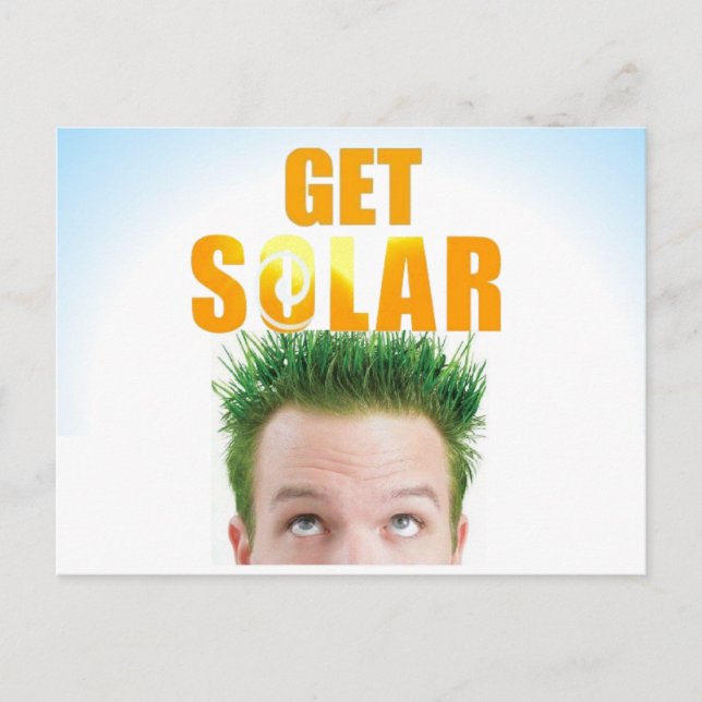 Holen Sie sich das Solarlogo umweltfreundliche Pos Postkarte (Vorderseite)