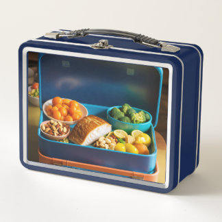 Holen Sie sich ein glückliches Essen. Metall Brotdose