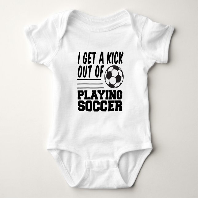 Holen Sie sich einen Kick aus dem Fußball Baby Strampler (Vorderseite)