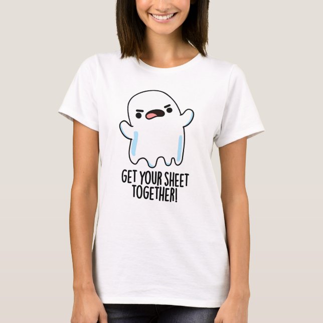 Holen Sie sich Ihr Blatt zusammen Funny Ghost Puff T-Shirt (Vorderseite)