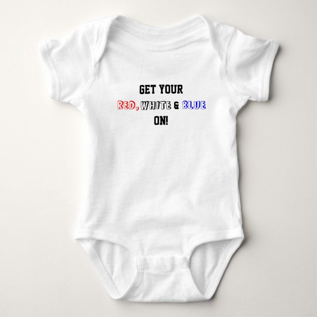 Holen Sie sich Ihr Red White Blue On USA Baby Baby Strampler (Vorderseite)