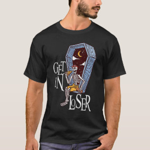 Holen Sie sich in Loser Halloween Moon Pizza Skele T-Shirt