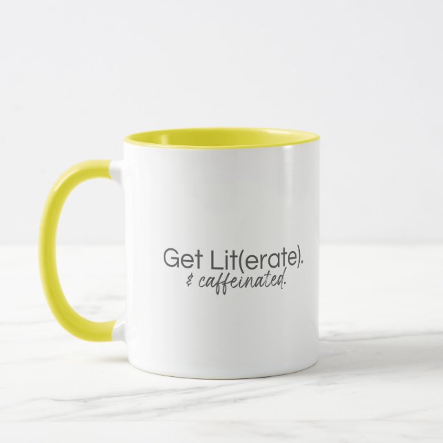 Holen Sie sich Lit(erate). und koffeinierte Tasse (Links)