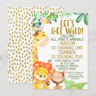 Holen wir uns Wild Joint Gold Safari Tiere zum Geb Einladung