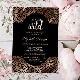 Holen wir Wild Leopard Print Brown Bachelorette Einladung