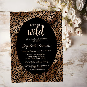Holen wir Wild Leopard Print Elegant Bachelorette Einladung