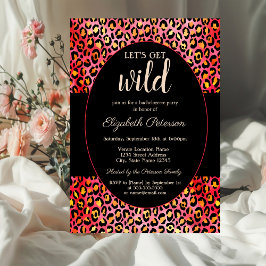 Holen wir Wild Leopard Print Red Bachelorette Einladung