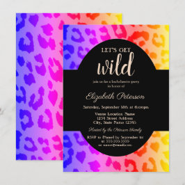 Holen wir Wild Ombre Leopard Print Bachelorette Einladung