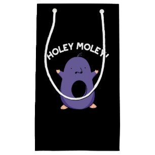 Holey Moley Funny Mole Pun Dark BG Kleine Geschenktüte