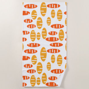 Holey Ovals - orange und gelb Strandtuch