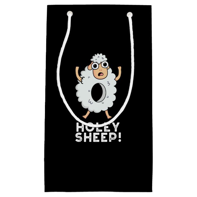 Holey Sheep Funny Animal Pub Dark BG Kleine Geschenktüte (Vorderseite)