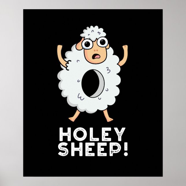 Holey Sheep Funny Animal Pub Dark BG Poster (Vorne)