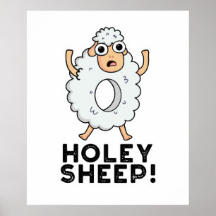Holey Sheep Funny Animal Puff Poster