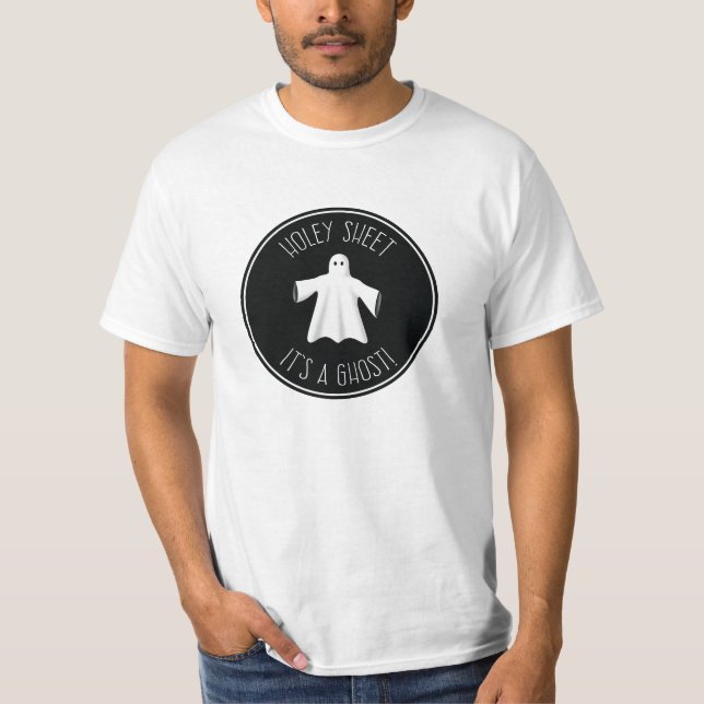 Holey Sheet C'est un fantôme - Drôle T-shirt Hallo (Devant)
